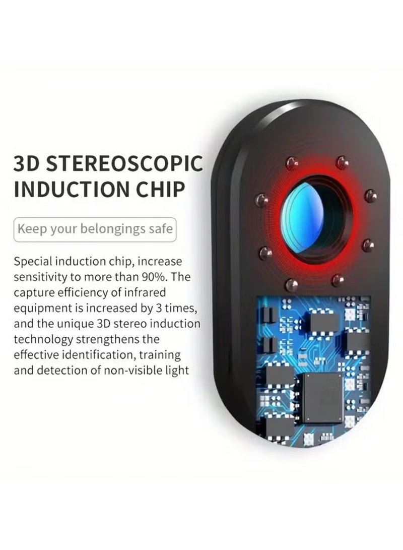 Hidden Camera Detectors Camera Detector Spy Camera Finder, Infrared Detector, Hotel Anti-Peeping Tool, Office, Bathroom, Surveillance Camera Detector Convenient to Carry (Black) - Image 4